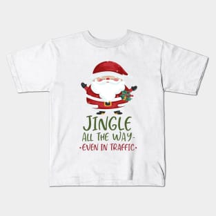 Jingle Jam: Santa's Traffic Symphony Kids T-Shirt